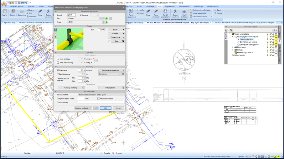 aktualizacja ArCADia-INSTALACJE GAZOWE ZEWNTRZNE do wersji 15 | INTERsoft program CAD